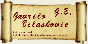Gavrilo Bilašković vizit kartica
